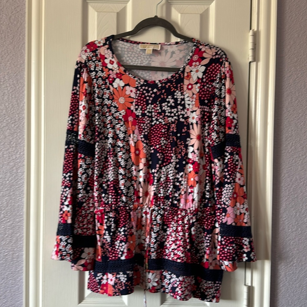 Michael by Michael Kors Long Sleeve Floral Blouse